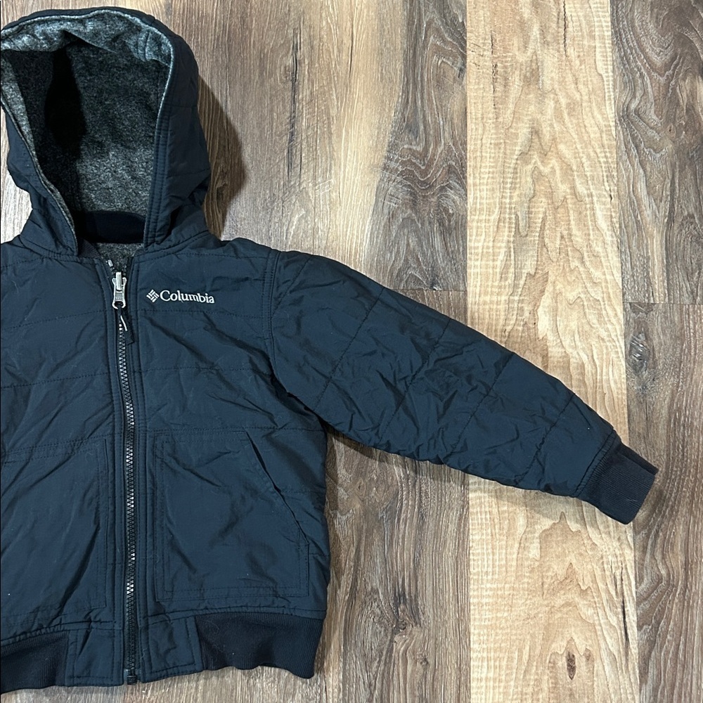 Columbia Lined Toddler Reversible Jacket Black Gray Lining Inside Size XXS - Picture 4 of 15
